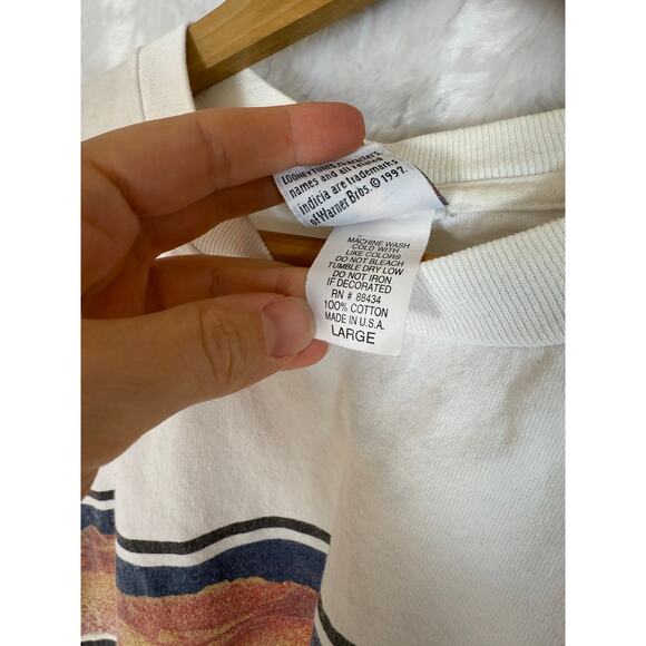 VTG 90s 1997 Looney Tunes Marvin Martian Box Graphic White T-Shirt USA M / L** - Picture 6 of 11